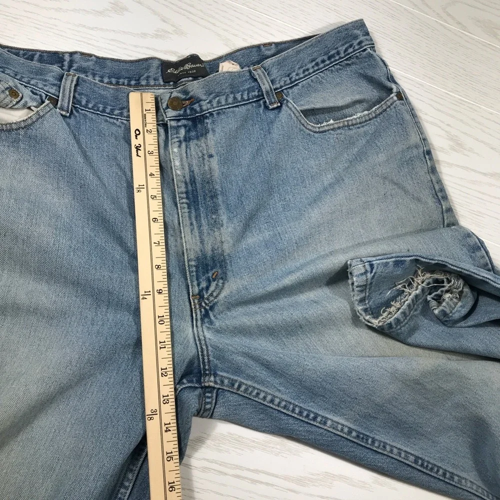 Vintage Eddie Bauer Relaxed Fit Jeans Men 42x32 Blue Grunge 100% Cotton Work Y2K